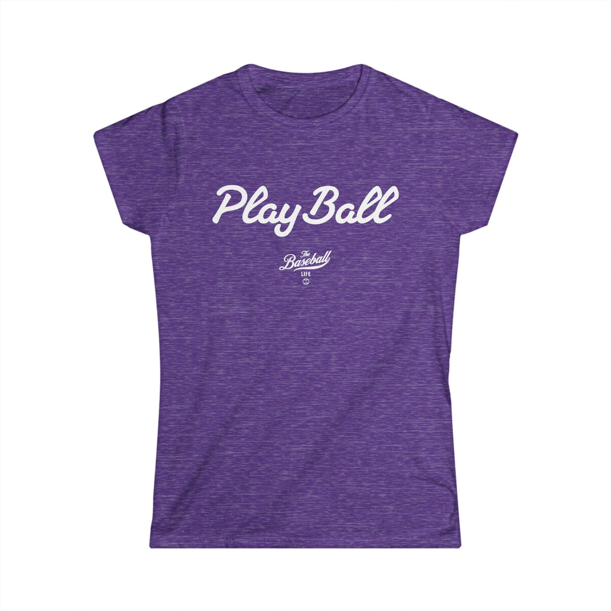Play Ball Women's Baseball T-Shirt - White Print