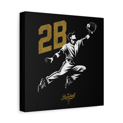 2B Second Base Wall Art Canvas_Black