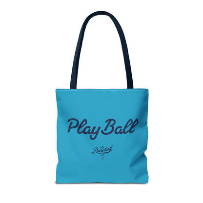 Play Ball Tote Bag_Turquoise with Navy Print