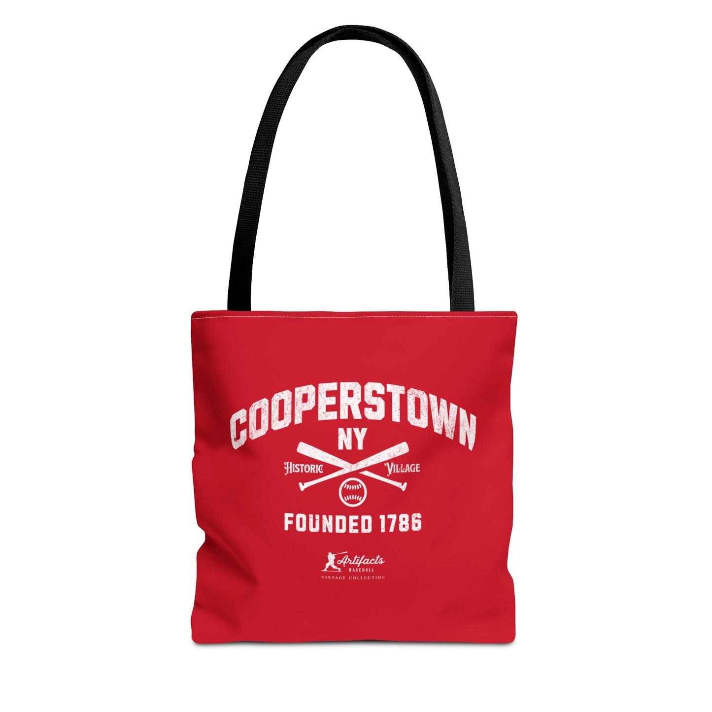 Cooperstown, NY Tote Bag_Red w White Print