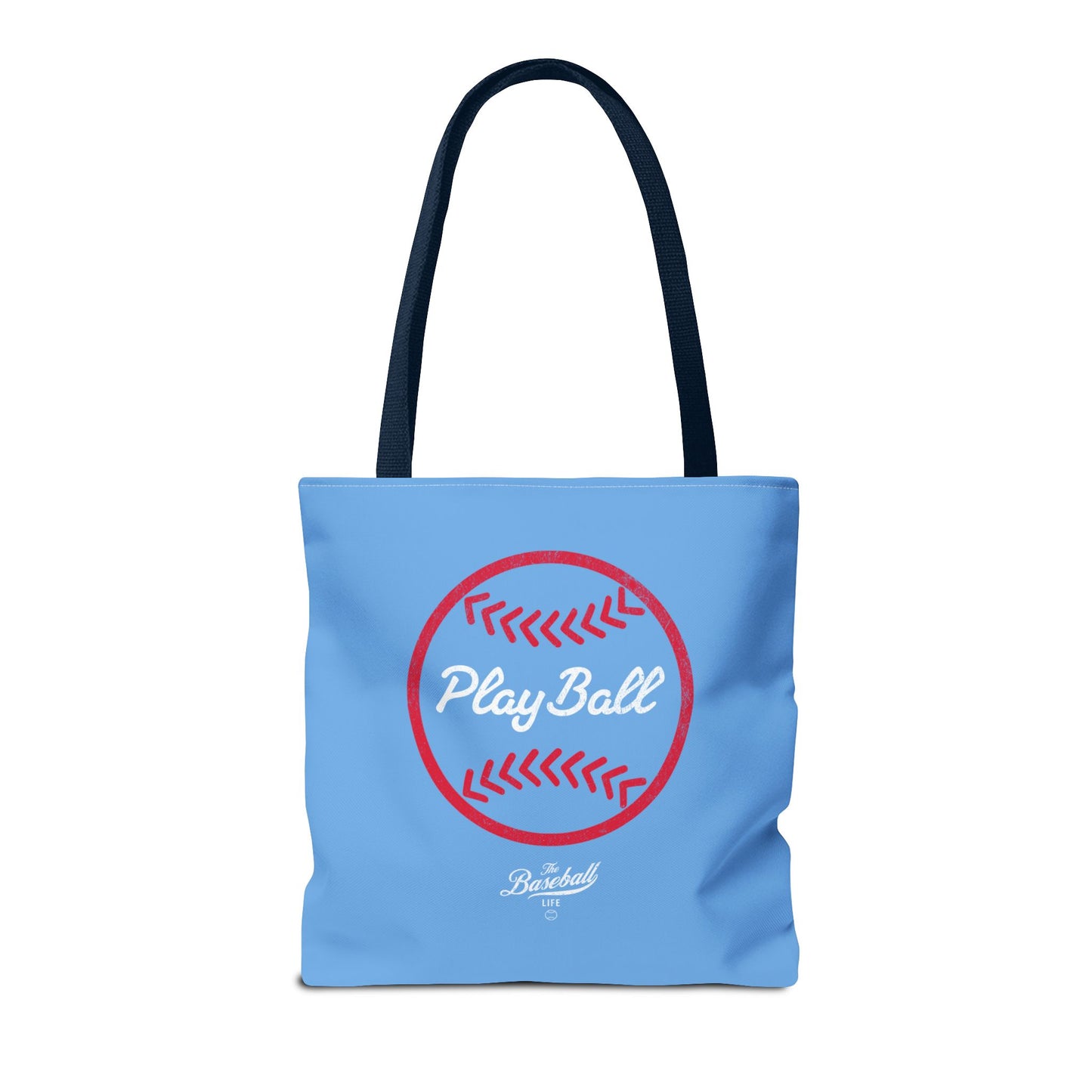 Baseball Icon Play Ball Tote Bag_Carolina Blue