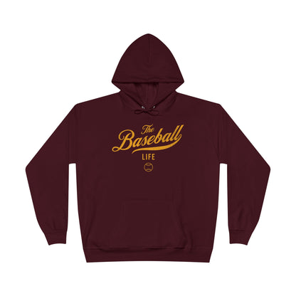 The Baseball Life Hoodie w/Grommets_Yellow Gold Print