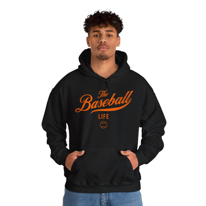 The Baseball Life Hoodie_Orange Print