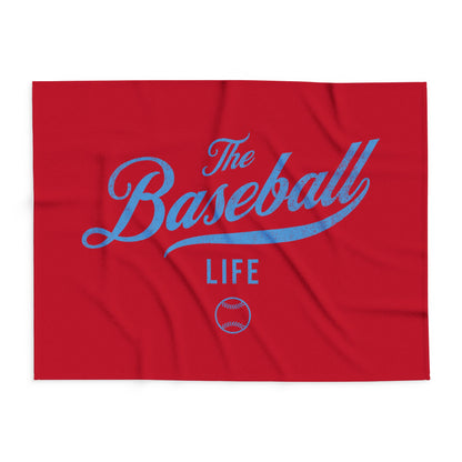 Fleece Blanket_Red w Carolina Blue Print