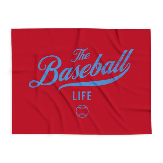 Fleece Blanket_Red w Carolina Blue Print