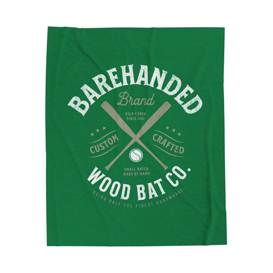 Velveteen Plush Blanket_Barehanded Wood Bat Co._Green