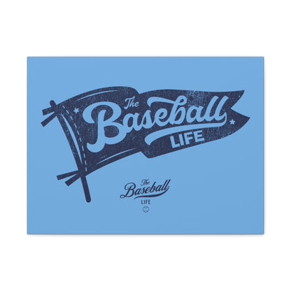 Classic Pennant Wall Art Canvas_Navy Print on Carolina Blue