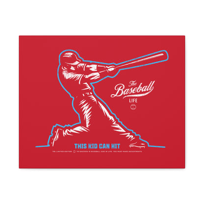 This Kid Can Hit  Wall Art Canvas_Red