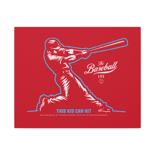 This Kid Can Hit  Wall Art Canvas_Red