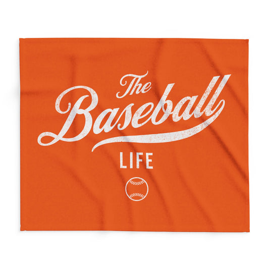 Fleece Blanket_Orange w White Print
