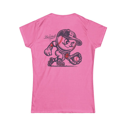 Women's Mr. Baseball Mascot Fielding T-Shirt