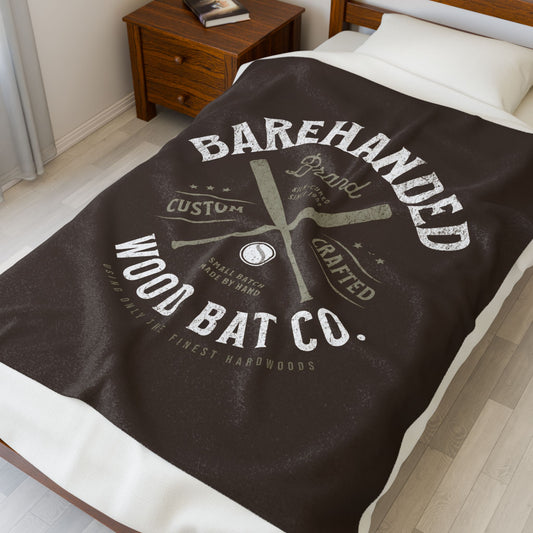 Velveteen Plush Blanket_Barehanded Wood Bat Co._Coffee Brown