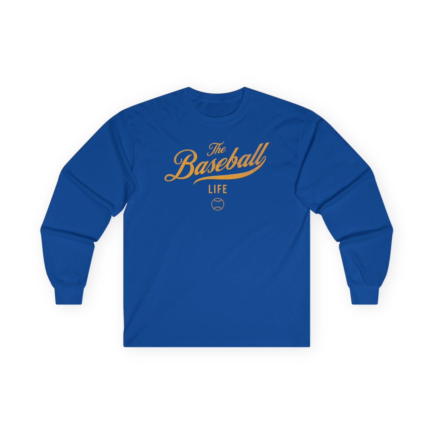 The Baseball Life Long Sleeve T-Shirt_Yellow Gold Print