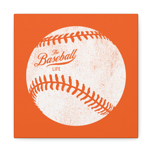 Weathered Baseball Wall Art Canvas_Orange