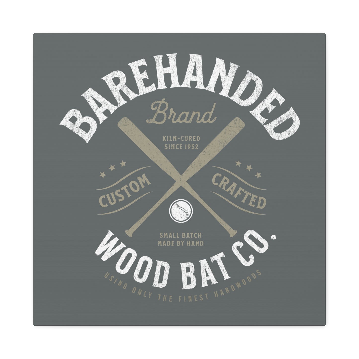 Barehanded Wood Bat Co. Wall Art Canvas_Dark Gray