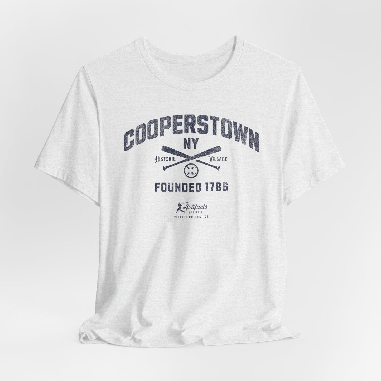 Cooperstown NY Navy Print_Artifacts Baseball Collection T-Shirt