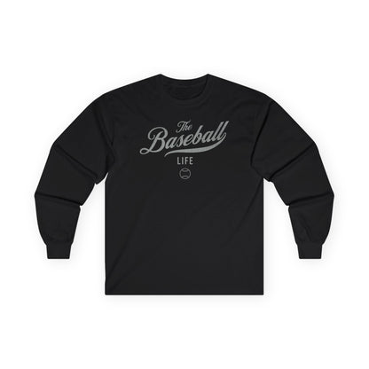 The Baseball Life Long Sleeve T-Shirt_Silver Gray Print