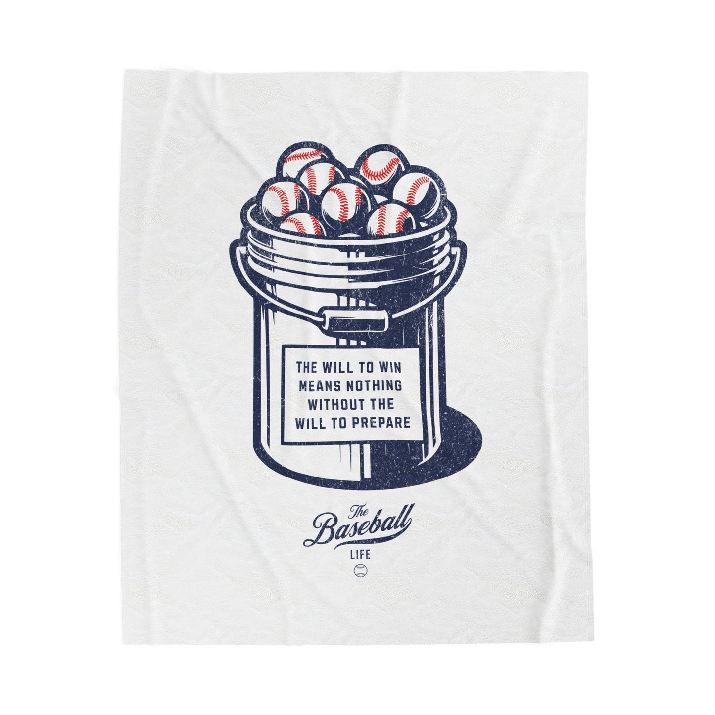 Velveteen Plush Blanket_Bucket of Balls (The Will To Prepare)_White