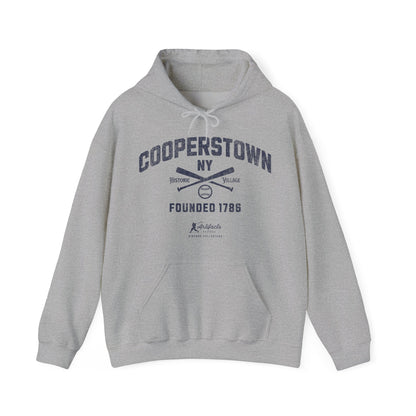 Cooperstown, NY Hoodie - Navy Print