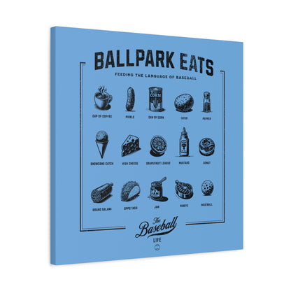 Ballpark Eats_Feeding the Language of Baseball Wall Art Canvas_Carolina Blue