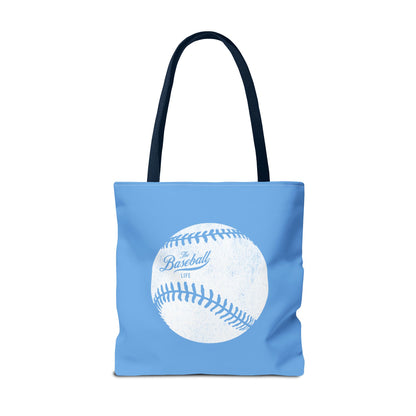 Weathered Baseball Tote Bag_Carolina Blue