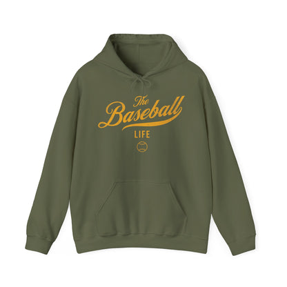 The Baseball Life Hoodie_Yellow Gold Print