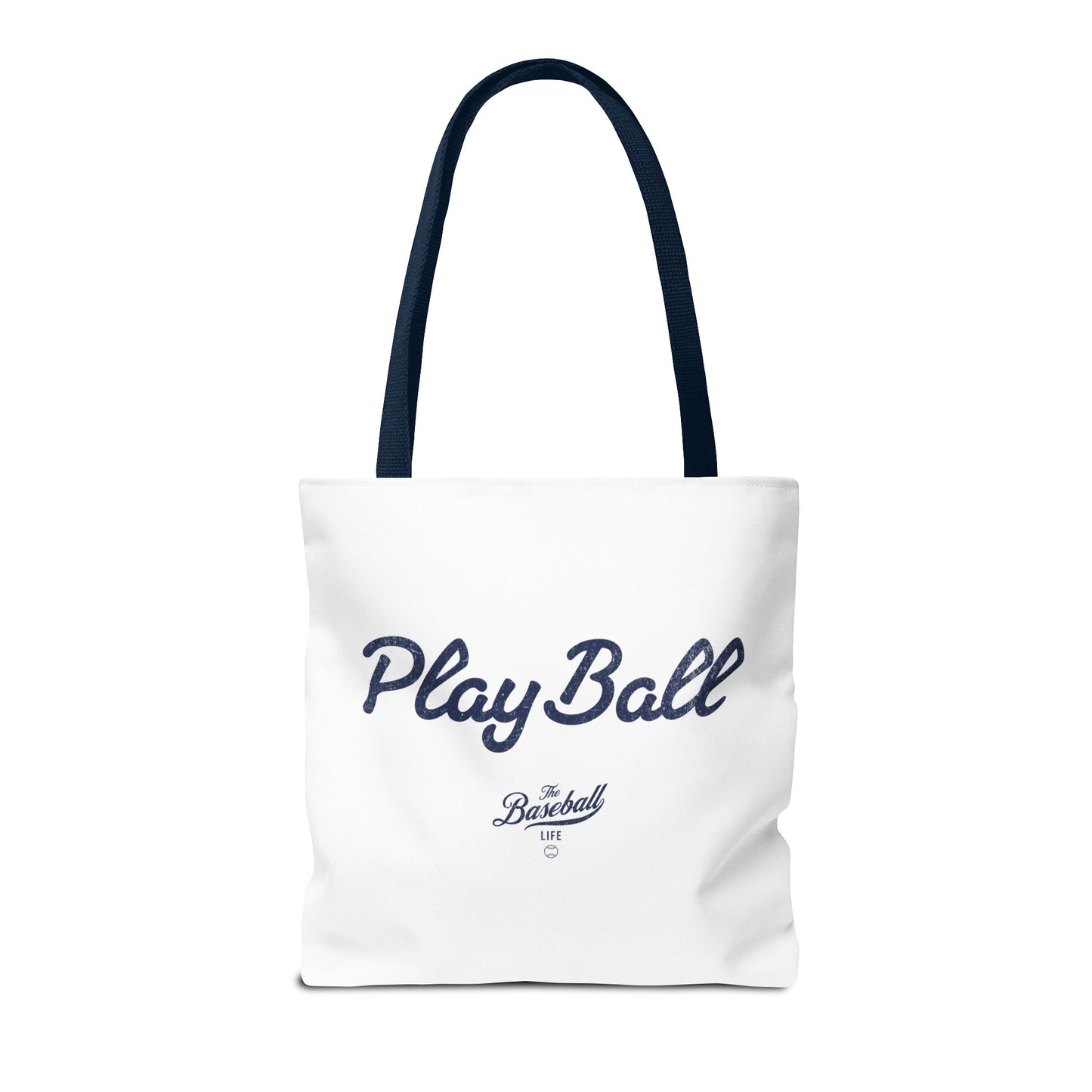 Play Ball Tote Bag_White with Navy Print