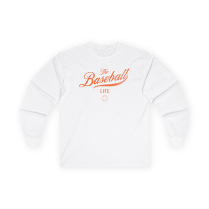 The Baseball Life Long Sleeve T-Shirt_Orange Print