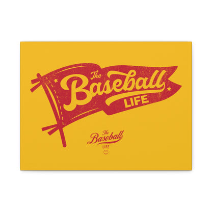 Classic Pennant Wall Art Canvas_Red Print on Yellow Gold