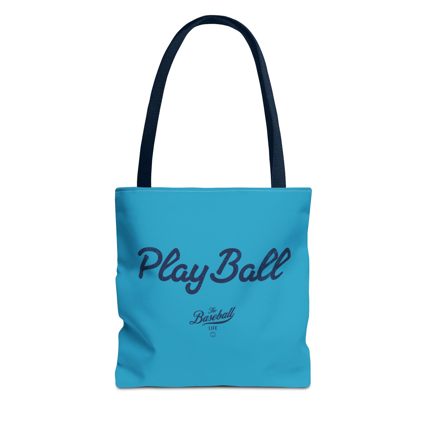 Play Ball Tote Bag_Turquoise with Navy Print