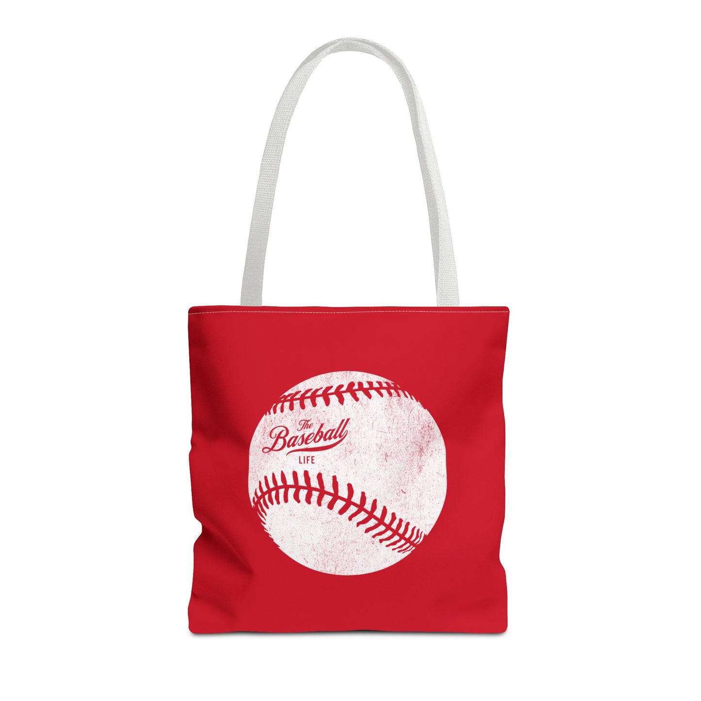 Weathered Baseball Tote Bag_Red