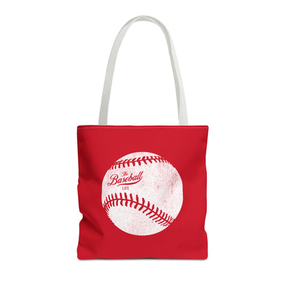 Weathered Baseball Tote Bag_Red