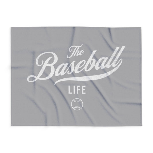 Fleece Blanket_Silver Gray w White Print