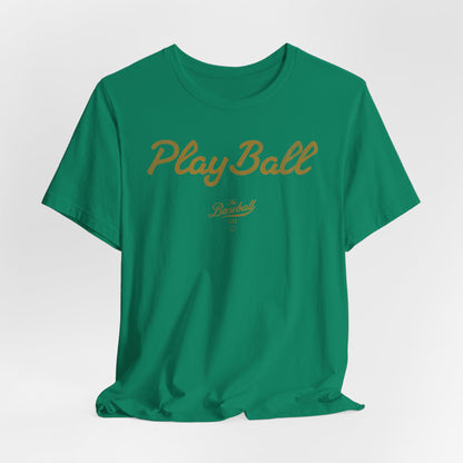 Play Ball_Old Gold Print T-Shirt