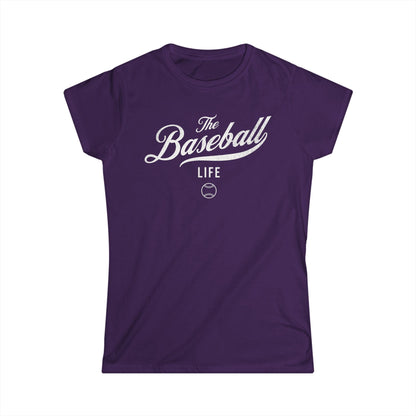 The Baseball Life Classic Script Tee_Women's_White Print
