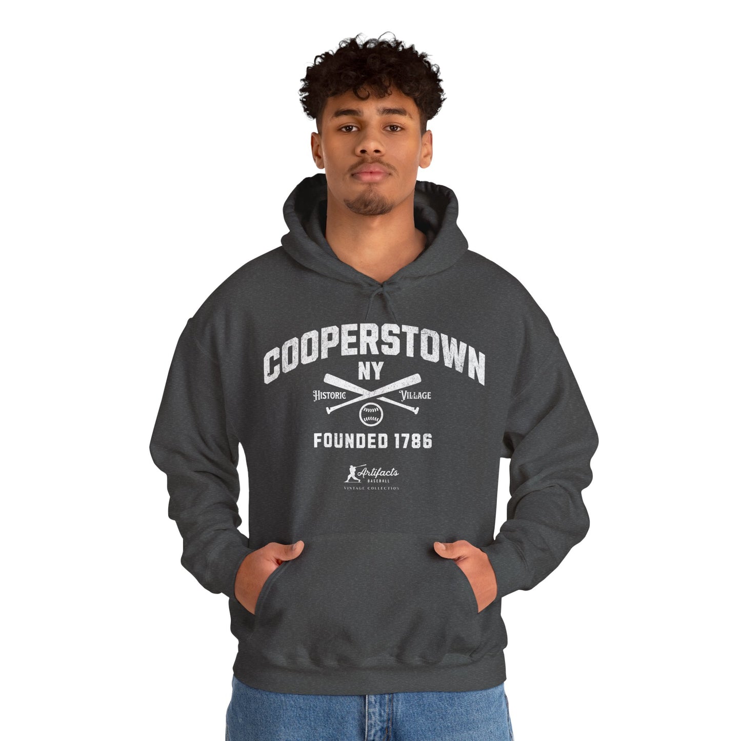 Cooperstown, NY Hoodie - White Print