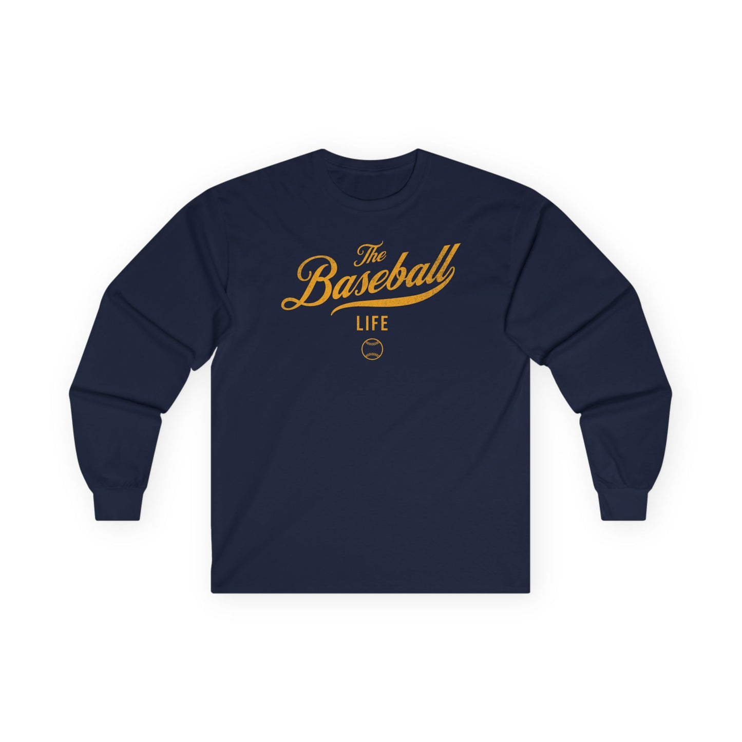 The Baseball Life Long Sleeve T-Shirt_Yellow Gold Print