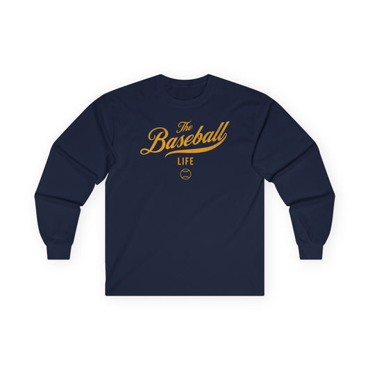 The Baseball Life Long Sleeve T-Shirt_Yellow Gold Print