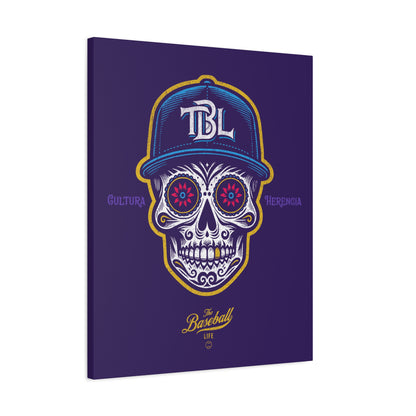 Beisbol Sugar Skull Series_Player 1 Wall Art Canvas_Purple