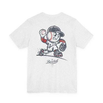 Mr. Baseball Mascot Pitching T-Shirt
