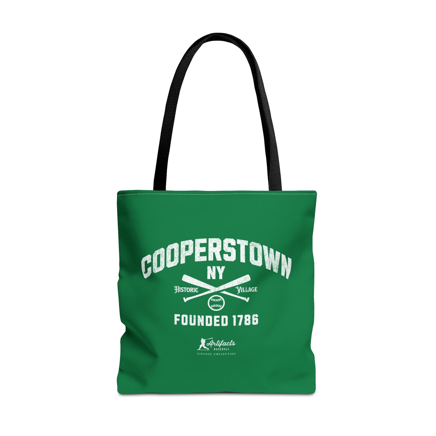 Cooperstown, NY Tote Bag_Green w White Print