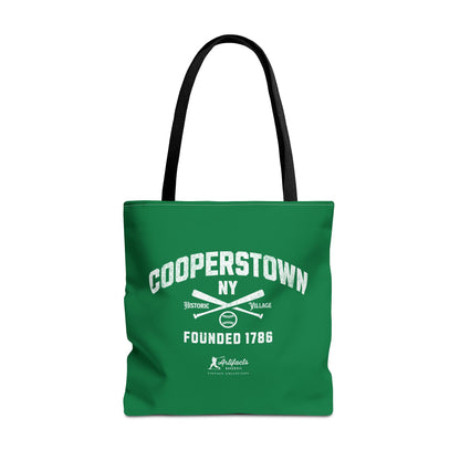 Cooperstown, NY Tote Bag_Green w White Print