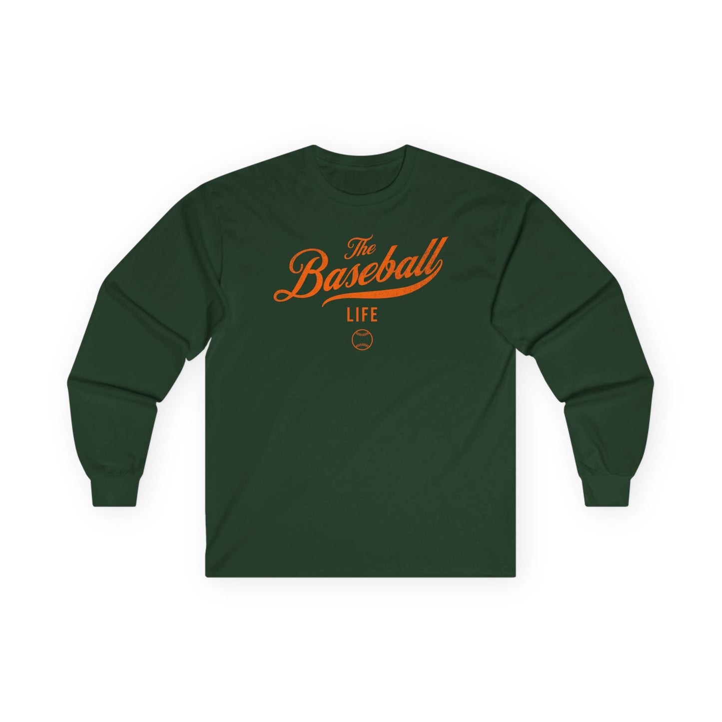 The Baseball Life Long Sleeve T-Shirt_Orange Print