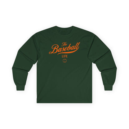The Baseball Life Long Sleeve T-Shirt_Orange Print