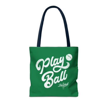Play Ball Script Tote Bag_Green
