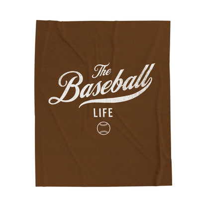 Velveteen Plush Blanket_Brown with White Print