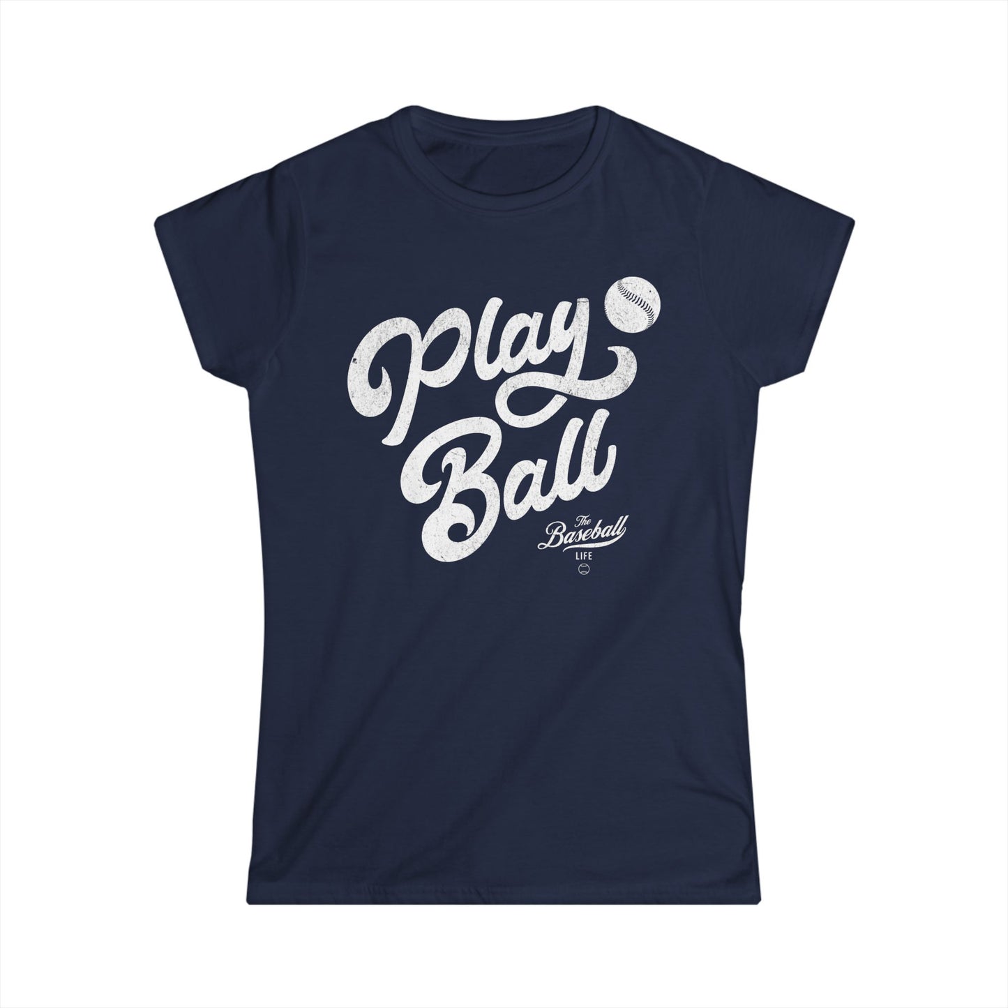 Women's Play Ball Script Baseball T-Shirt