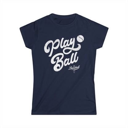 Women's Play Ball Script Baseball T-Shirt