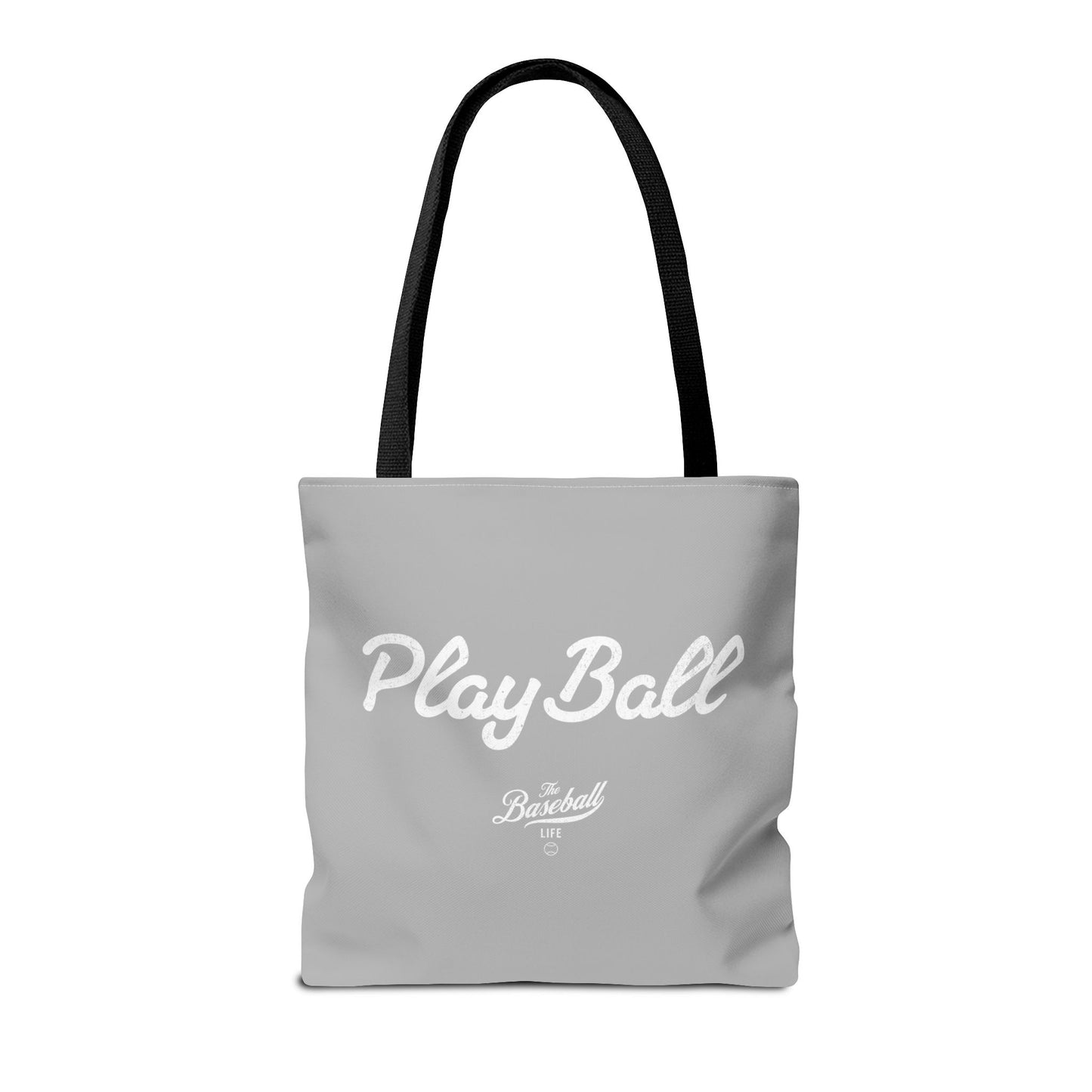 Play Ball Tote Bag_Light Gray with White Print