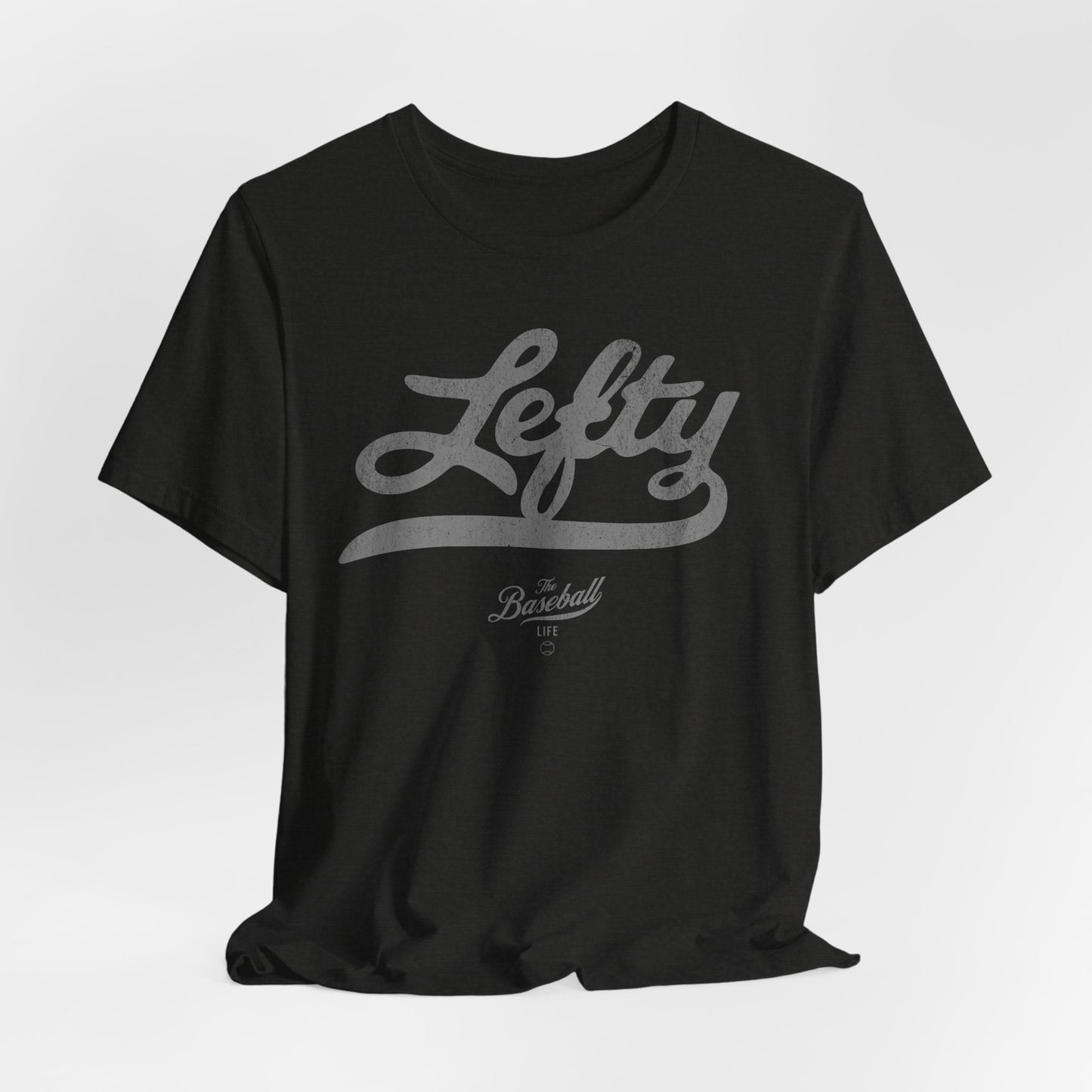 Lefty Baseball T-Shirt - Charcoal Gray Print